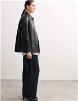 Leather Collared Jacket