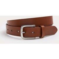 M&S Slim Leather Belt Light Tan