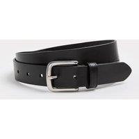 M&S Slim Leather Belt Black