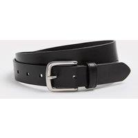 M&S Slim Leather Belt Black