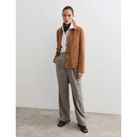 JAEGER Suede Collared Jacket Camel