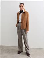 JAEGER Suede Collared Jacket Camel