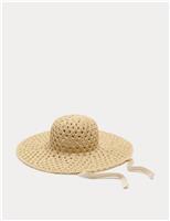 Open Weave Wide Brim Hat