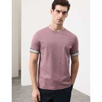 Autograph Pure Cotton Banded Cuff Popcorn T-shirt Dusted Pink