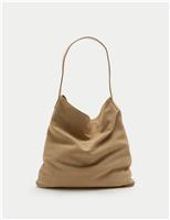 Per Una Suede Top Handle Shoulder Bag Light Beige