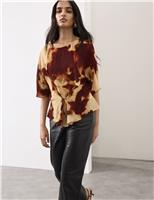 Autograph Printed Tie Front Top Multi