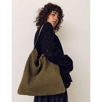 Per Una Suede Top Handle Shoulder Bag Olive