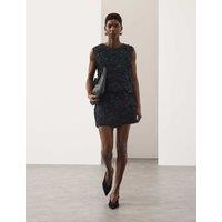 Autograph Pure Cotton Textured Mini A-Line Skirt Black