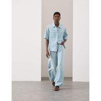 Autograph Denim Collared Relaxed Shirt Bright Indigo