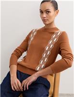 Pure Merino Wool Geometric Jacquard Jumper