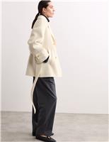 Pure Wool Belted Short Trench Coat
