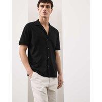 Autograph Regular Fit Pure Cotton Short Sleeve Shirt Black