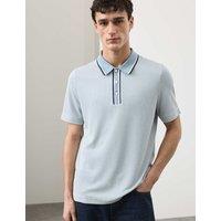 Autograph Modal Rich Tipped Soft Polo Shirt Light Blue