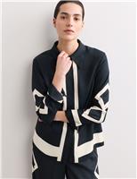 JAEGER Geometric Collared Shirt Black Mix