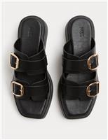 Double Buckle Flatform Mules