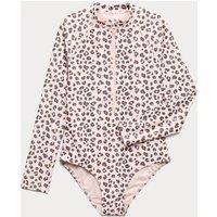 M&S Leopard Long Sleeve Swimsuit (6-16 Yrs) Multi