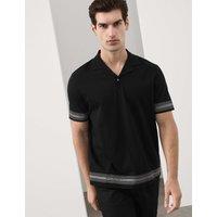 Autograph Pure Supima Cotton Embroidered Polo Shirt Black