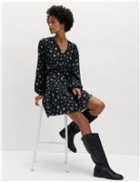 Floral Ruffle Mini Waisted Dress