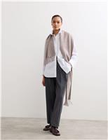 Wool Rich Pinstripe Tapered Trousers