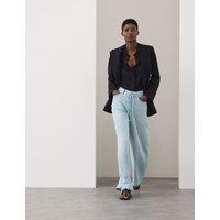 Autograph Drawstring Wide Leg Jeans Bright Indigo