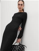 Cotton Rich Textured Midi Column Dress