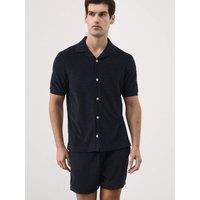 Autograph Cotton Rich Towelling shirt Dark Navy