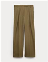 Tailored Wide Leg Trousers with Wool