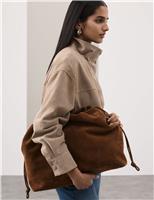 Suede Drawstring Shoulder Bag
