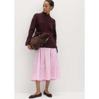 M&S Pure Cotton Striped Midi Circle Skirt Pink Mix