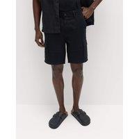 M&S Straight Fit Stretch Cargo Shorts Black
