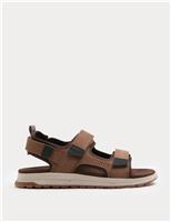 M&S Nubuck Riptape Two Strap Sandals Navy