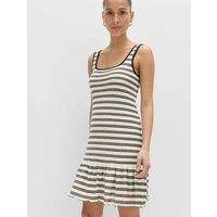 M&S Cotton Rich Striped Mini Relaxed Smock Dress Black Mix