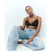 M&S Jasmine Lace Non Wired Plunge Bra A-E Black