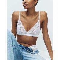 M&S Jasmine Lace Non Wired Plunge Bra (A-E) White