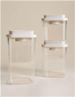 Set of 3 Mixed Size Vacuum Seal Storage Jars