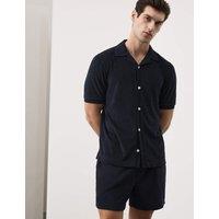 Autograph Cotton Rich Terry Towelling Shorts Dark Navy