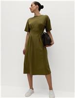 Pure Cotton Waisted Midi T-Shirt Dress