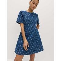 M&S Denim Jacquard Mini T-Shirt Dress Denim