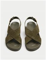 Suede Crossover Footbed Sandals