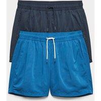 M&S 2 Pack Quick Dry Swim Shorts Blue Mix