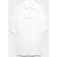 M&S 2 Pack Regular Fit Pure Cotton Polo Shirts White