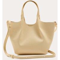 M&S Faux Leather Pinched Mini Tote Bag Buttermilk