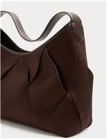 Faux Suede Woven Large Shoulder Bag