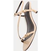 M&S Buckle Strappy Kitten Heel Sandals Cream