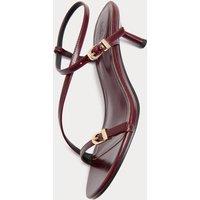 M&S Buckle Strappy Kitten Heel Sandals Burgundy