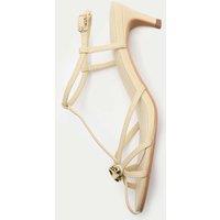 M&S Gold Trim Strappy Kitten Heel Sandals Buttermilk