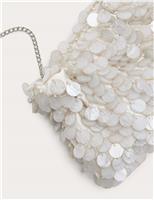 Pearl Disc Chain Strap Shoulder Bag