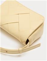 M&S Faux Leather Woven Mini Cross Body Bag Black