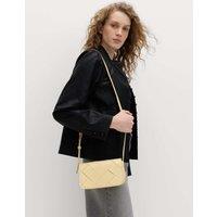 M&S Faux Leather Woven Mini Cross Body Bag Buttermilk