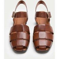 M&S Leather Buckle Flat Fisherman Sandals Tan